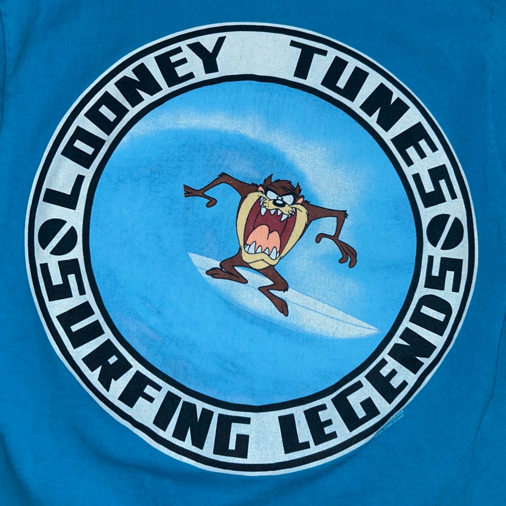 1994 Single Stich Tee Looney Tunes Surfing Legend Taz Warner Bros M Vintage Surf - Picture 5 of 7